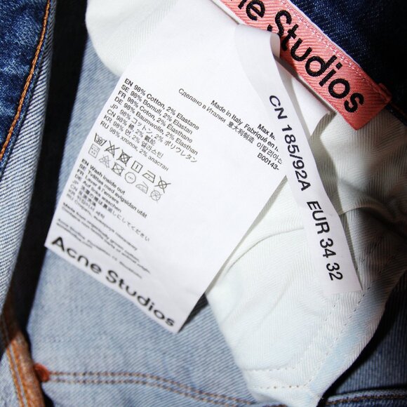 BNWT AW22 ACNE STUDIOS MAX MID BLUE SLIM FIT JEANS 34 - Picture 8 of 13